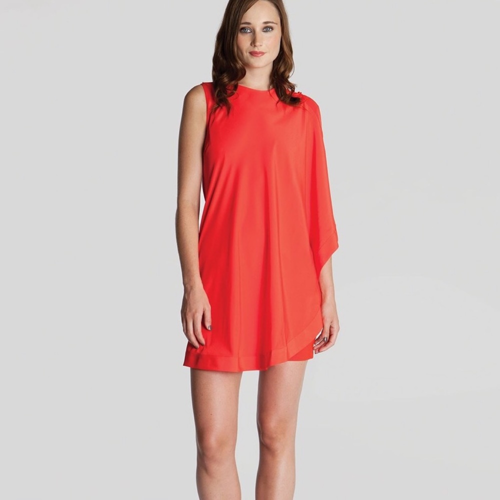 Ted Baker Orange Bolty Side Draped Sheath Dress 14